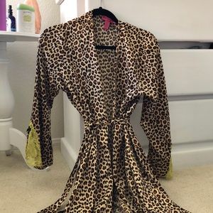 Betsey johnson cheetah silky robe